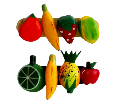 Toon details van HAARSPELD MET FRUITMOTIEF Afbeeldingen van HAARSPELD MET FRUITMOTIEF